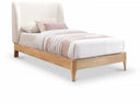 Ventura Fabric Upholstered Twin Bed - Cream