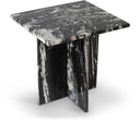 Verona Genuine Marble End Table - Black