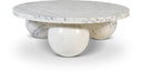 Spherical Genuine Marble Coffee Table - White