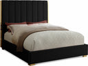 Becca Velvet Upholstered Bed - Black
