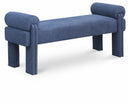 Stefano Fabric Upholstered Bench - Blue