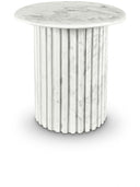 Genoa Marble End Table - White