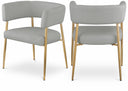 Creston Linen Textured Fabric Upholstered Dining Chair - Grey