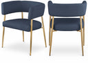 Creston Linen Textured Fabric Upholstered Dining Chair - Blue