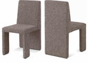 Benson Linen Textured Fabric Upholstered Dining Chair - Brown