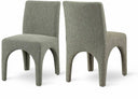 Gramercy Linen Textured Fabric Upholstered Dining Chair - Green
