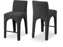 Gramercy Linen Textured Fabric Upholstered Bar / Counter Stools - Black