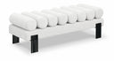 Akeela Linen Textured Fabric Upholstered Bench - Cream