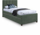 Hudson Vegan Leather Upholstered Twin Trundle Bed - Green