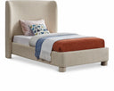 Penny Linen Textured Fabric Upholstered Twin Bed - Beige