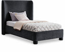 Penny Chenille Fabric Upholstered Twin Bed - Black