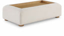 Diana Linen Textured Fabric And Wood Coffee Table - Cream