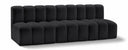 Arc 89.5" Vegan Leather Upholstered 3pc. Modular Sectional - Black