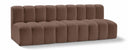 Arc 89.5" Vegan Leather Upholstered 3pc. Modular Sectional - Brown