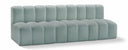 Arc 89.5" Vegan Leather Upholstered 3pc. Modular Sectional - Mint