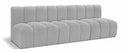 Arc 89.5" Boucle Fabric Upholstered 3pc. Modular Sectional - Grey