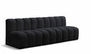 Arc 89.5" Velvet Upholstered 3pc. Modular Sectional - Black