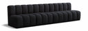 Arc 119" Velvet Upholstered 4pc. Modular Sectional - Black