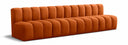 Arc 119" Velvet Upholstered 4pc. Modular Sectional - Cognac