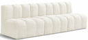 Arc 89.5" Velvet Upholstered 3pc. Modular Sectional - Cream