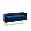 Audrey Velvet Upholstered Bench - Blue