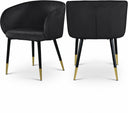 Louise Velvet Upholstered Dining Chair - Black