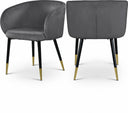 Louise Velvet Upholstered Dining Chair - Grey