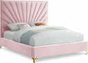Eclipse Velvet Upholstered Bed - Pink