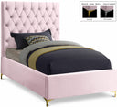 Cruz Velvet Upholstered Twin Bed - Pink