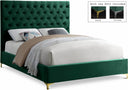 Cruz Velvet Upholstered Bed - Green