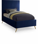 Jasmine Velvet Upholstered Twin Bed - Blue