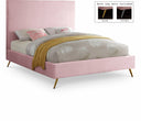 Jasmine Velvet Upholstered Bed - Pink