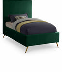 Jasmine Velvet Upholstered Twin Bed - Green