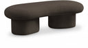 Luka Boucle Fabric Upholstered Bench - Brown