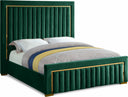 Dolce Velvet Upholstered Queen Bed - Green