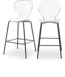 Clarion Lucite Seat And Metal Base Counter Stool - Black