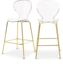 Clarion Lucite Seat And Metal Base Counter Stool - Gold