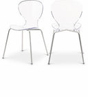 Clarion Lucite Seat And Metal Base Dining Chair - Chrome