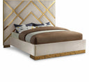 Vector Velvet Upholstered Bed - Cream