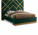 Vector Velvet Upholstered Bed - Green
