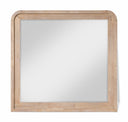 Fluted Solid Wood And Oak Veneer Mirror - Natural