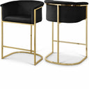 Donatella Velvet Upholstered Counter Stool - Black