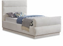 Paxton Chenille Fabric Upholstered Twin Bed - Cream
