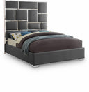 Milan Vegan Leather Upholstered Bed - Grey
