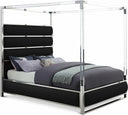 Encore Vegan Leather Upholstered Bed - Black