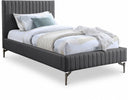 Gallo Vegan Leather Upholstered Twin Bed - Grey