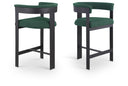 Romeo Boucle Fabric Upholstered Bar / Counter Stool - Green