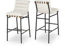 Burke Vegan Leather Upholstered Bar Stools - Cream