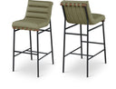 Burke Vegan Leather Upholstered Bar Stools - Green