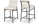 Burke Vegan Leather Upholstered Counter Stools - Cream